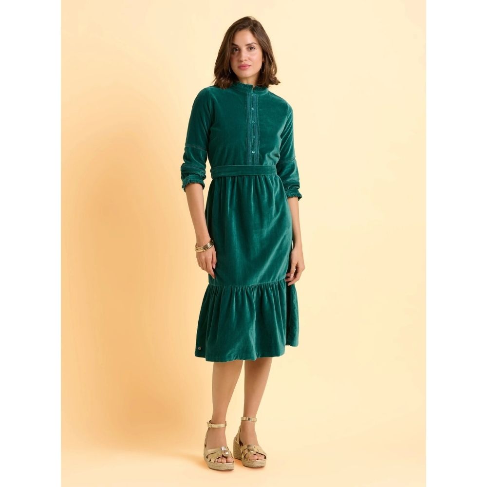 Brakeburn Starry Velvet Midi Dress - Turquoise