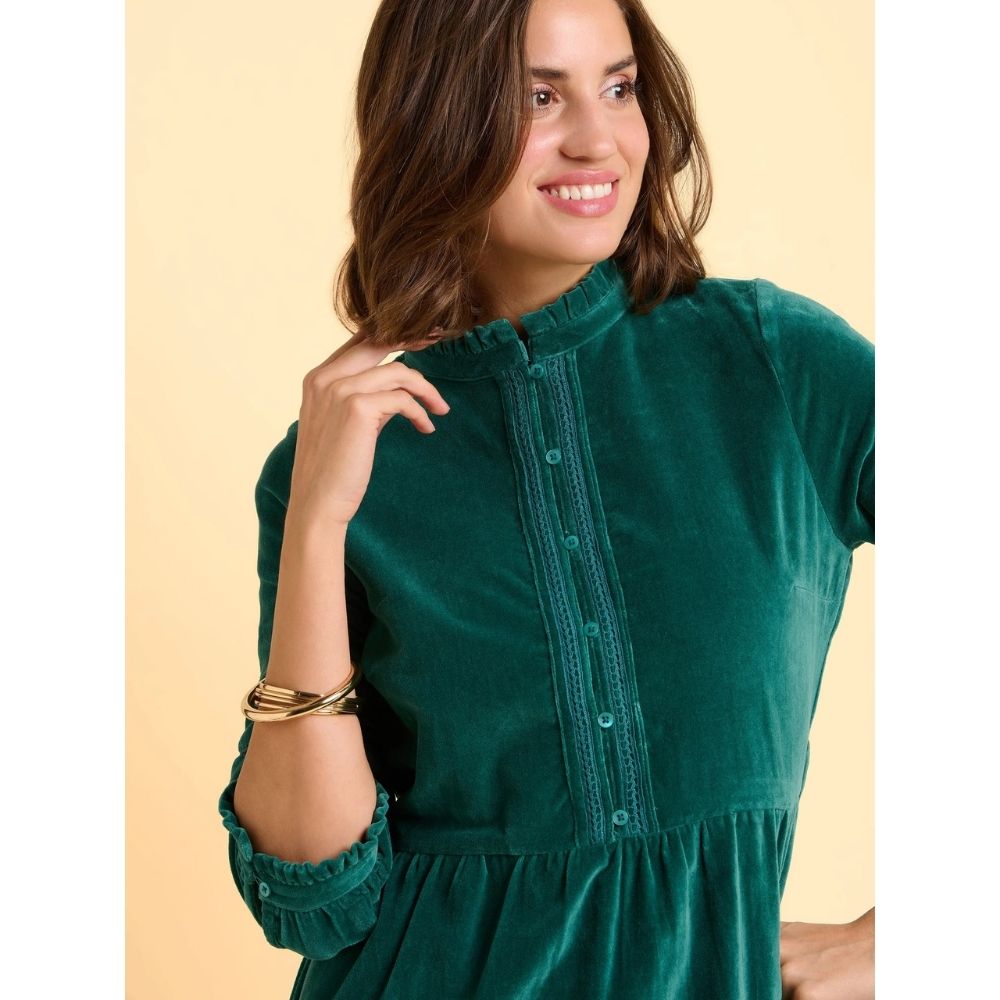 Brakeburn Starry Velvet Midi Dress - Turquoise