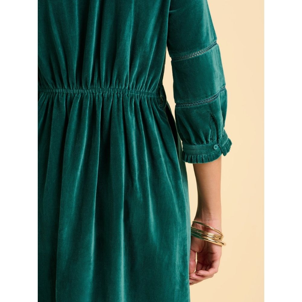 Brakeburn Starry Velvet Midi Dress - Turquoise