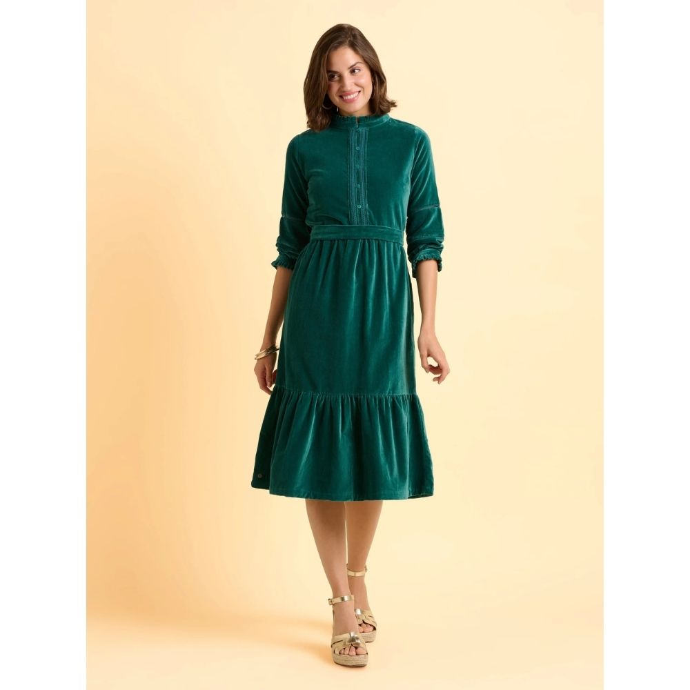 Brakeburn Starry Velvet Midi Dress - Turquoise