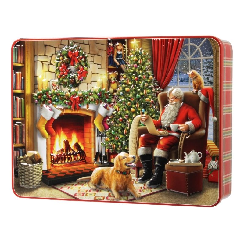Bramble 300g Santa By The Fire Biscuit Tin