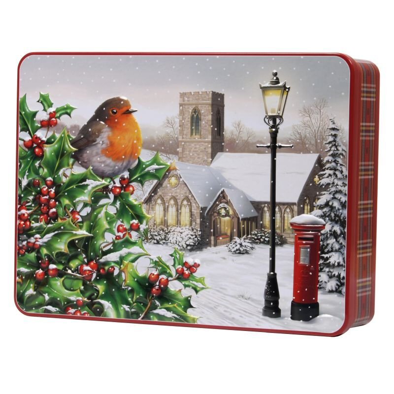Bramble Foods 300g Chocolate Chip & Shortcake Whirls in a Robin Tin