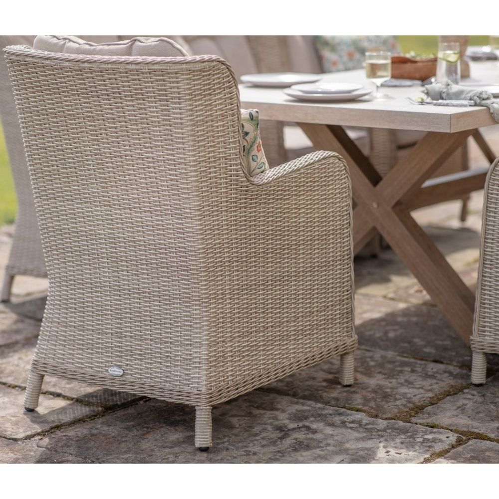 Bramblecrest Chedworth 8-Seater Ceramic Table Dining Set - Sandstone
