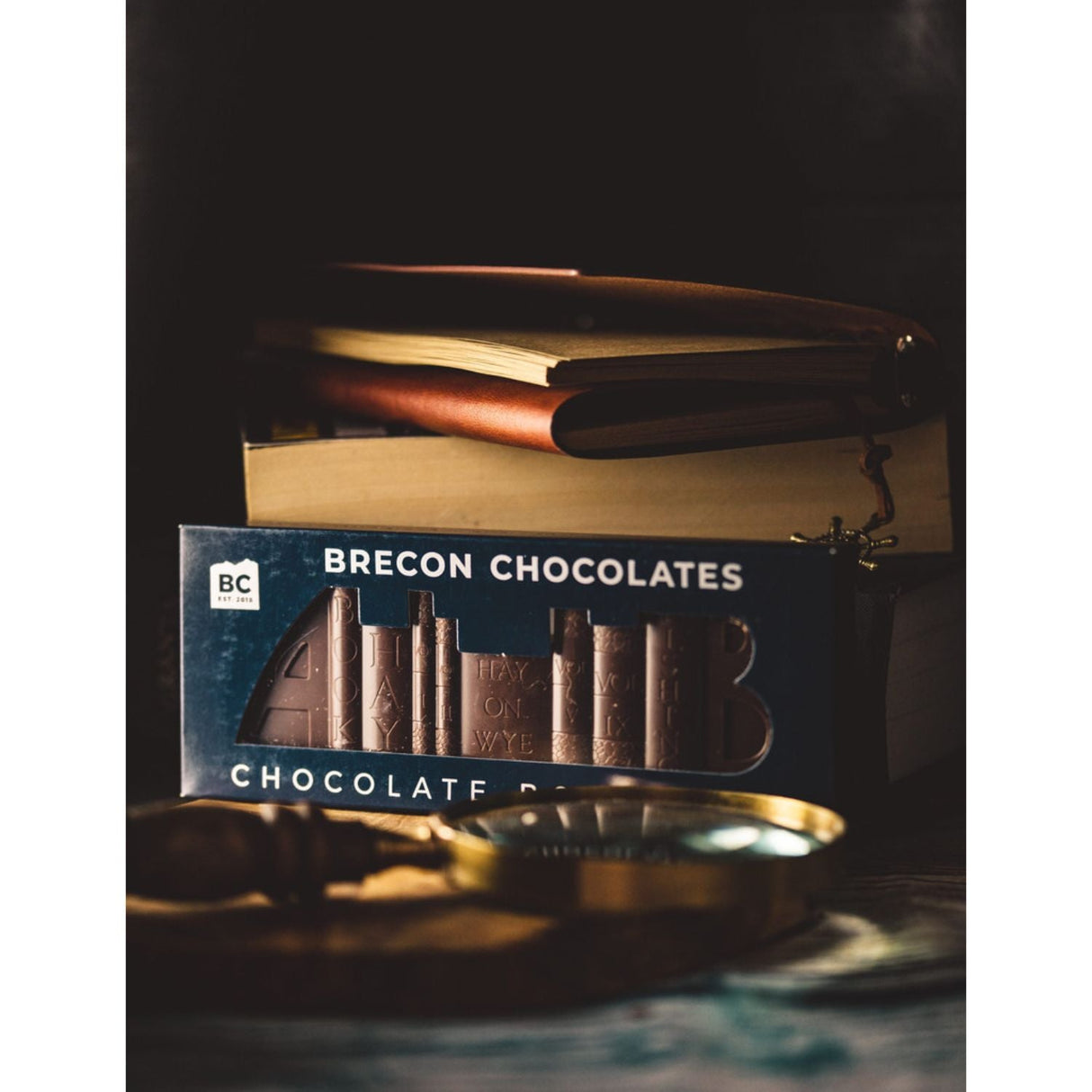 Brecon Chocolates Solid Dark Chocolate Book Ends - Old Railway Line Garden Centre