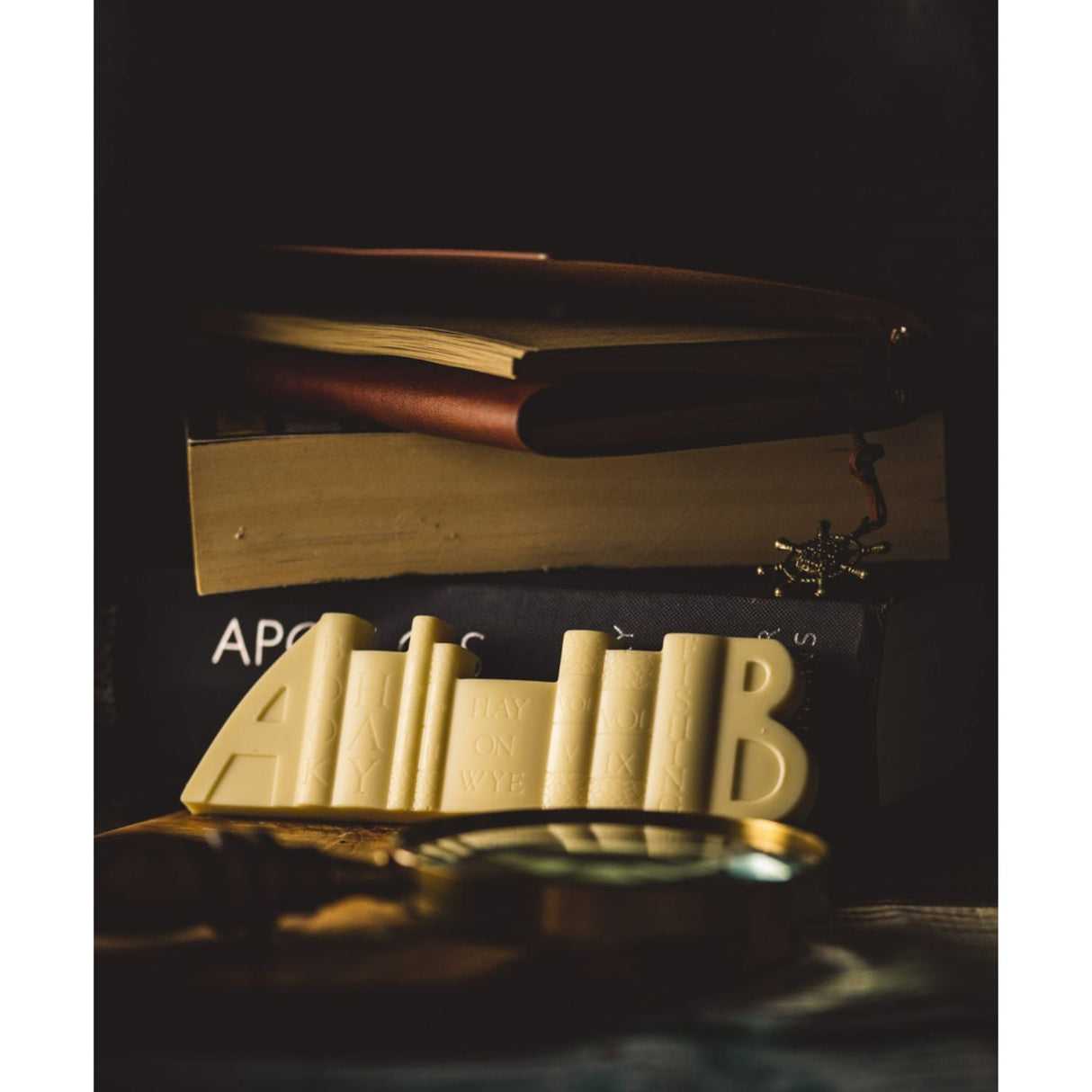 Brecon Chocolates Solid White Chocolate Book Ends - Old Railway Line Garden Centre