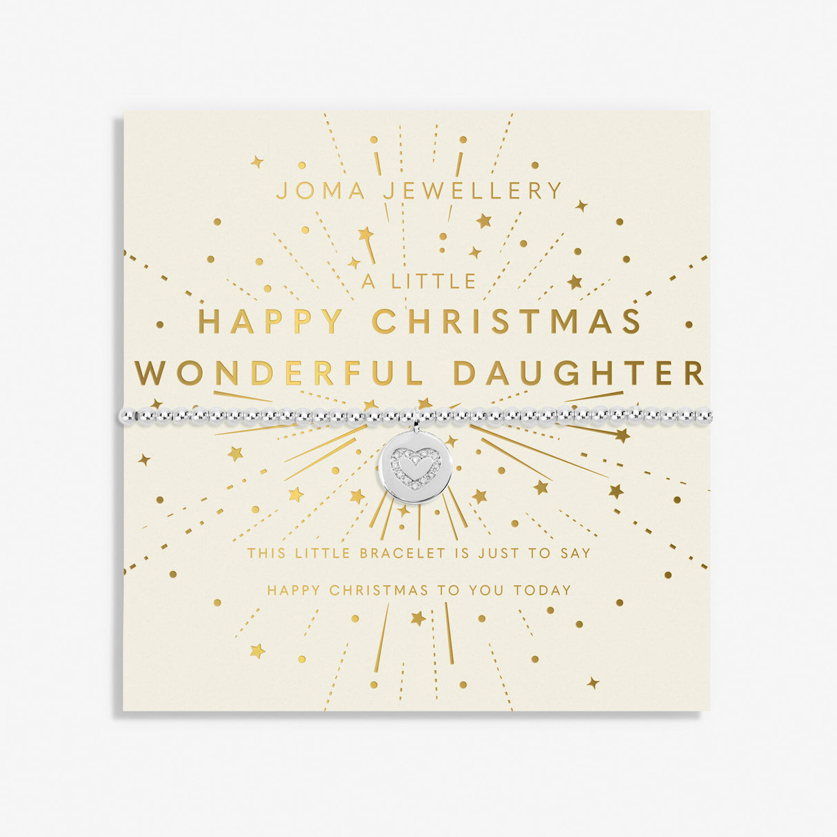 Joma Jewellery Silver Plated A Little 'Happy Christmas Wonderful Daughter' Children's Bracelet