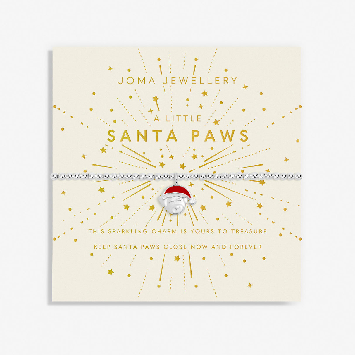 Joma Jewellery Silver Plated A Little 'Santa Paws' Children's Bracelet