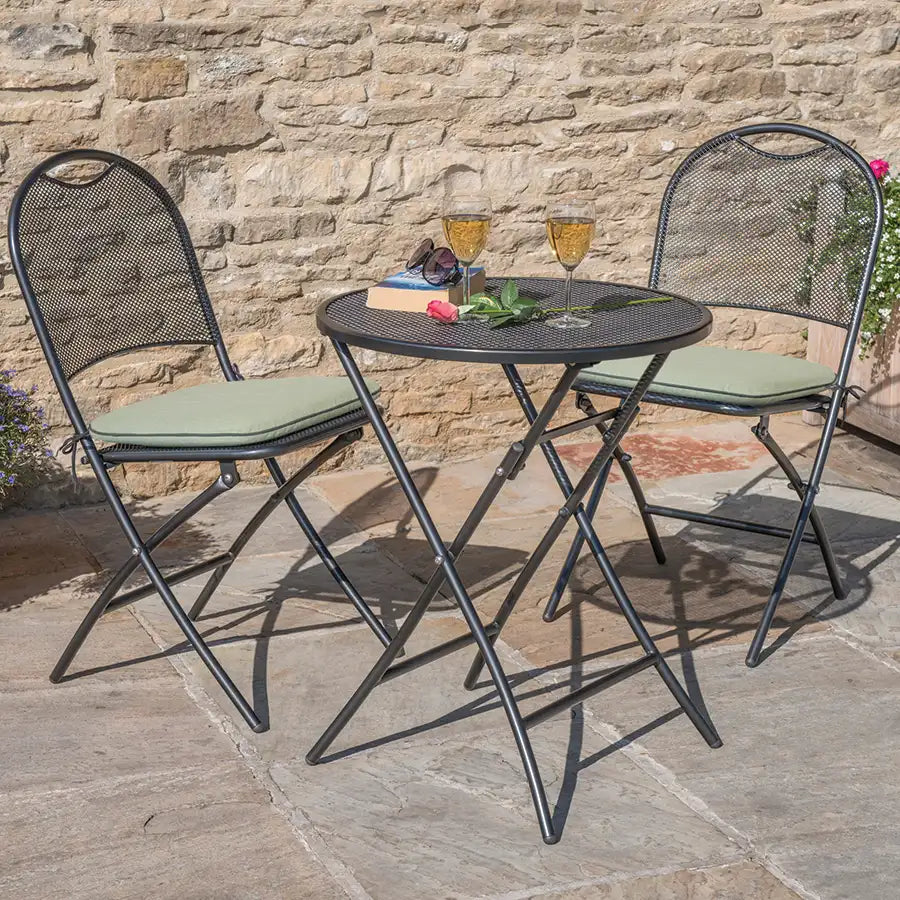 Kettler Iron Grey Café Roma 2-Seater Bistro Garden Furniture Set