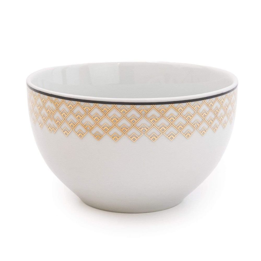 Candlelight Home Deco Glam Rice Bowl - White - Old Railway Line Garden Centre