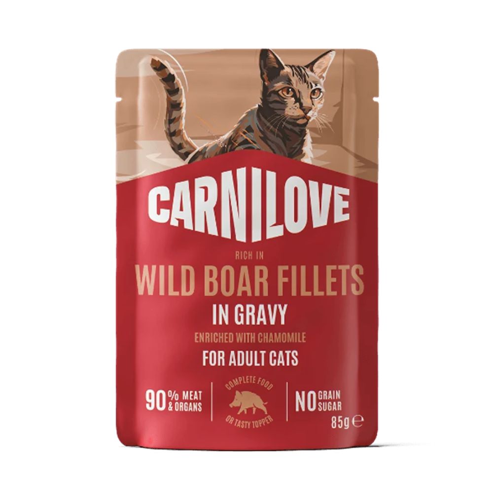 Carnilove 85g Wild Boar & Chamomile in Gravy Cat Food Pouch
