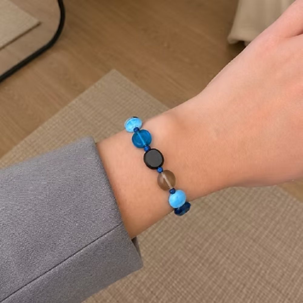 Carrie Elspeth Blue Glass Beaded Bracelet
