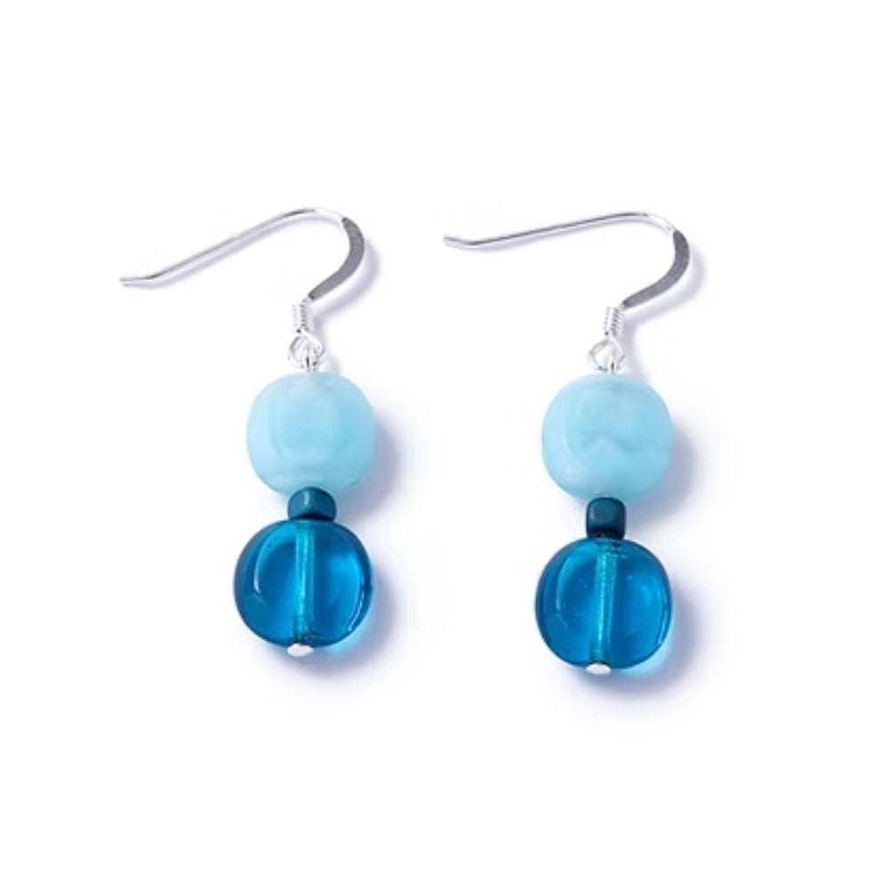 Carrie Elspeth Blue Glass Beaded Earrings