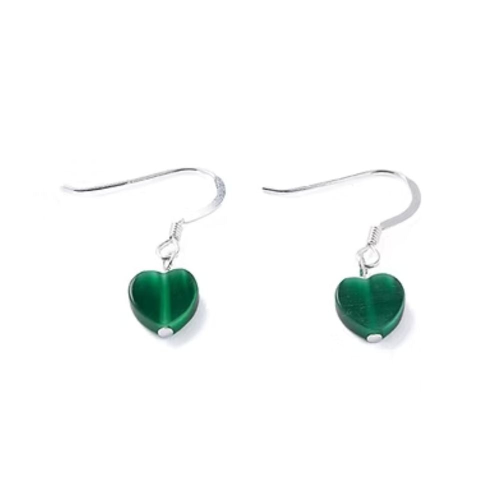 Carrie Elspeth Emerald Hearts Earrings - Old Railway Line Garden Centre