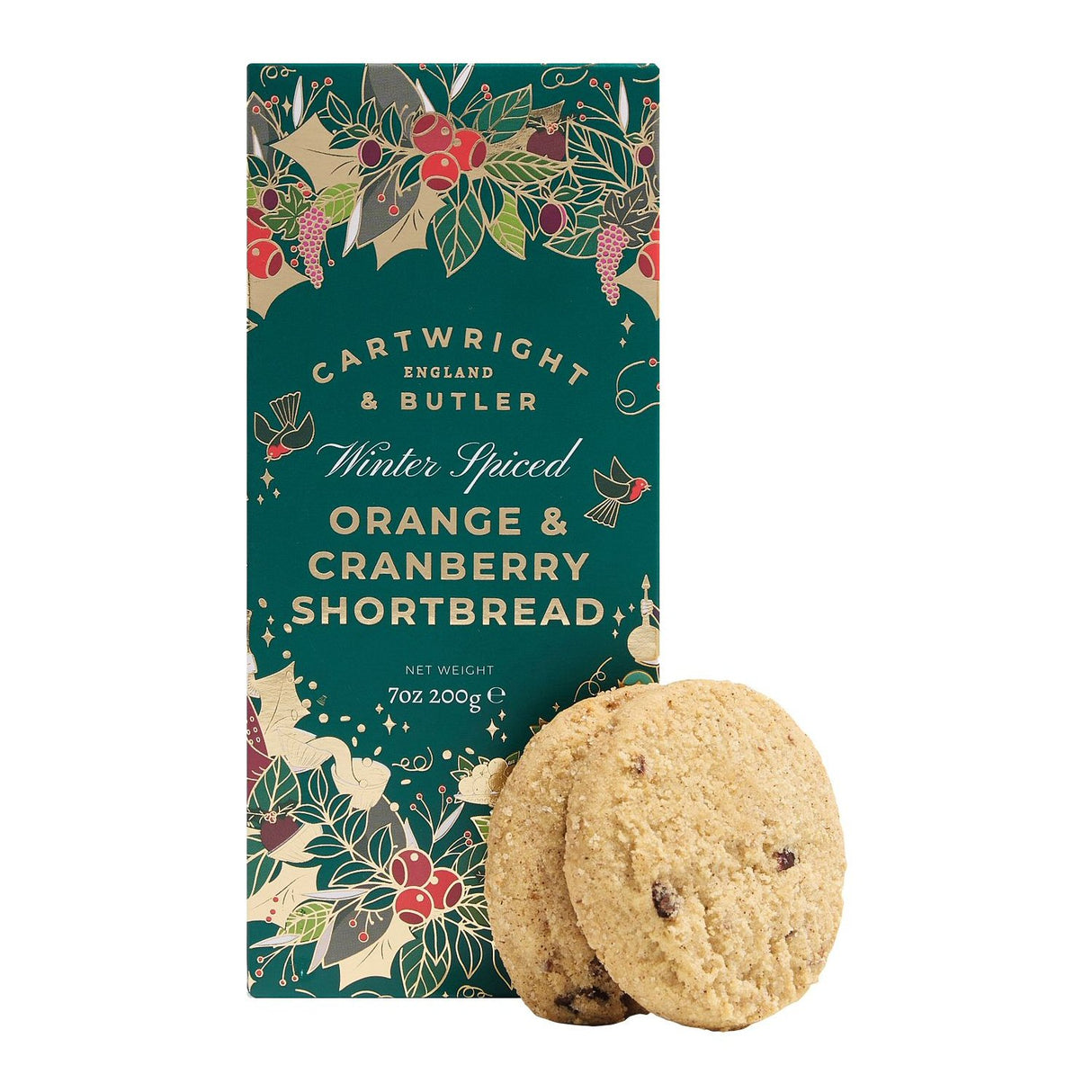 Cartwright & Butler 200g Winter Spiced Orange & Cranberry Shortbread