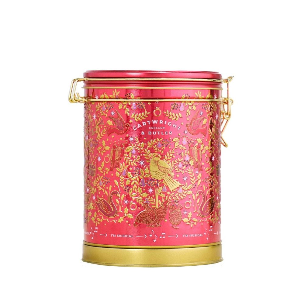 Cartwright & Butler 400g 12 Days of Christmas - Biscuits in Musical Barrel Tin