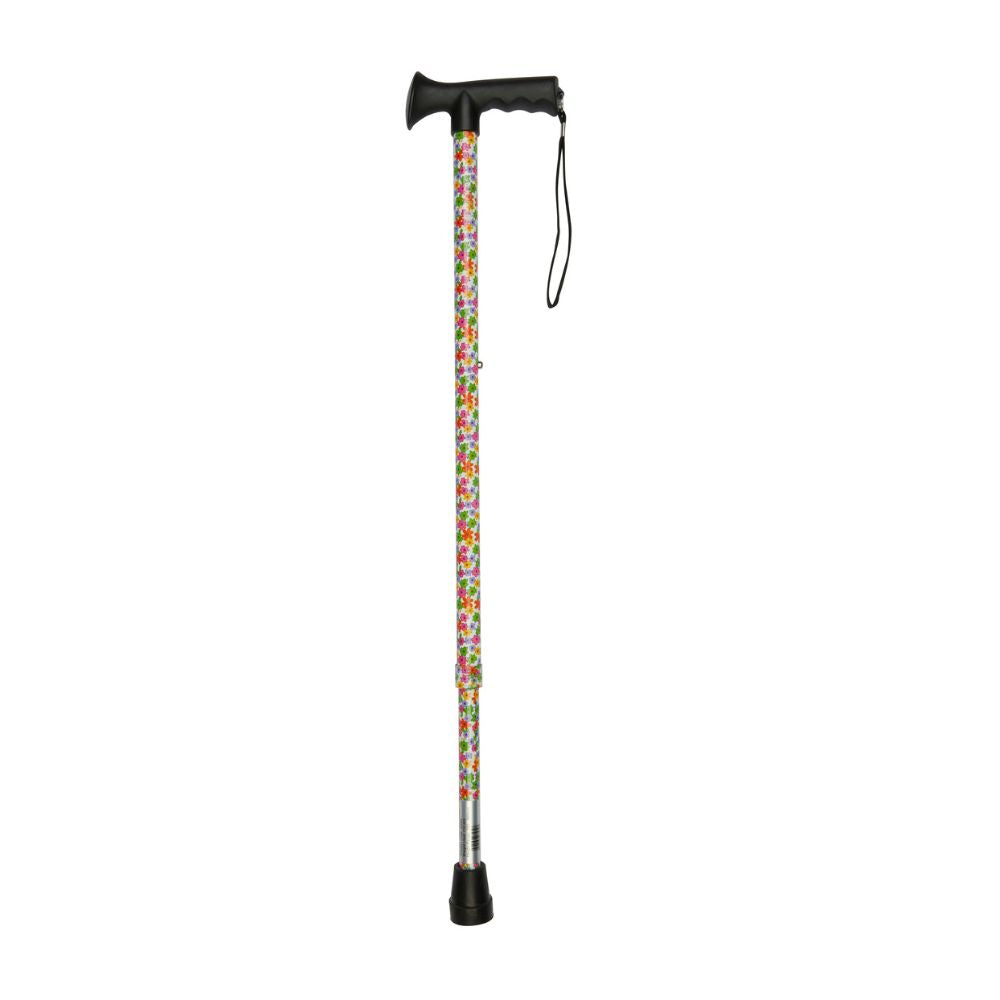 Charles Buyers 91cm Multi Floral Pattern Adjustable Stick With Gel Grip Handle