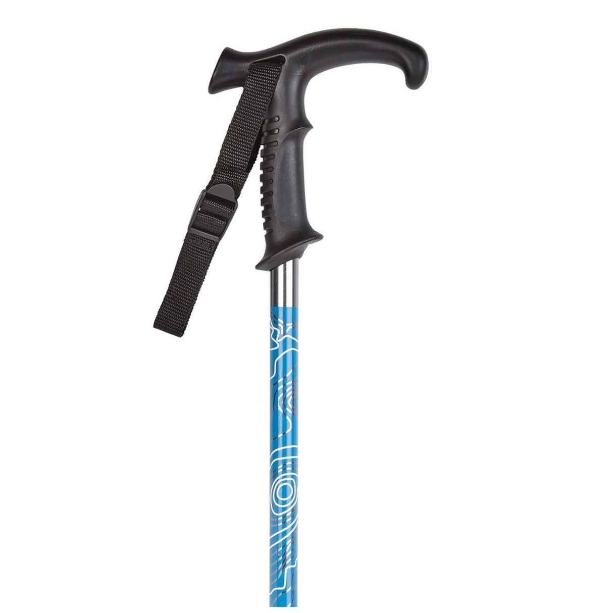 Charles Buyers Adjustable Contours Hiker Walking Stick - Blue - Old Railway Line Garden Centre