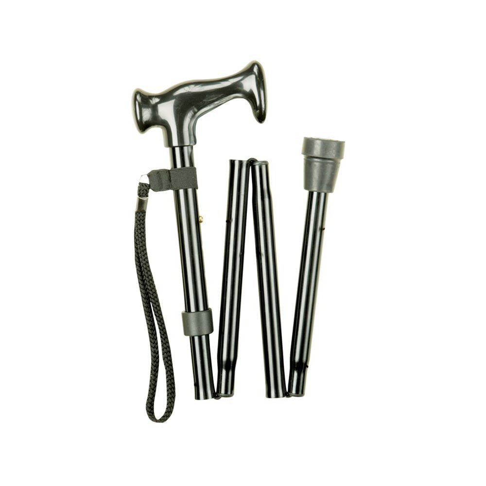 Charles Buyers Black Height Adjustable Folding Walking Stick - Old Railway Line Garden Centre