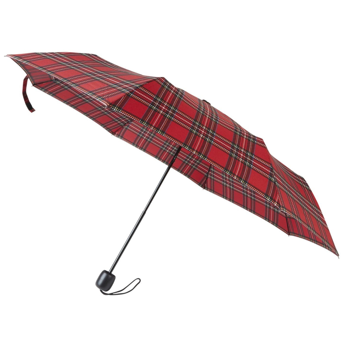 Charles Buyers Mini Fold Ziggy Umbrella - Red Tartan - Old Railway Line Garden Centre