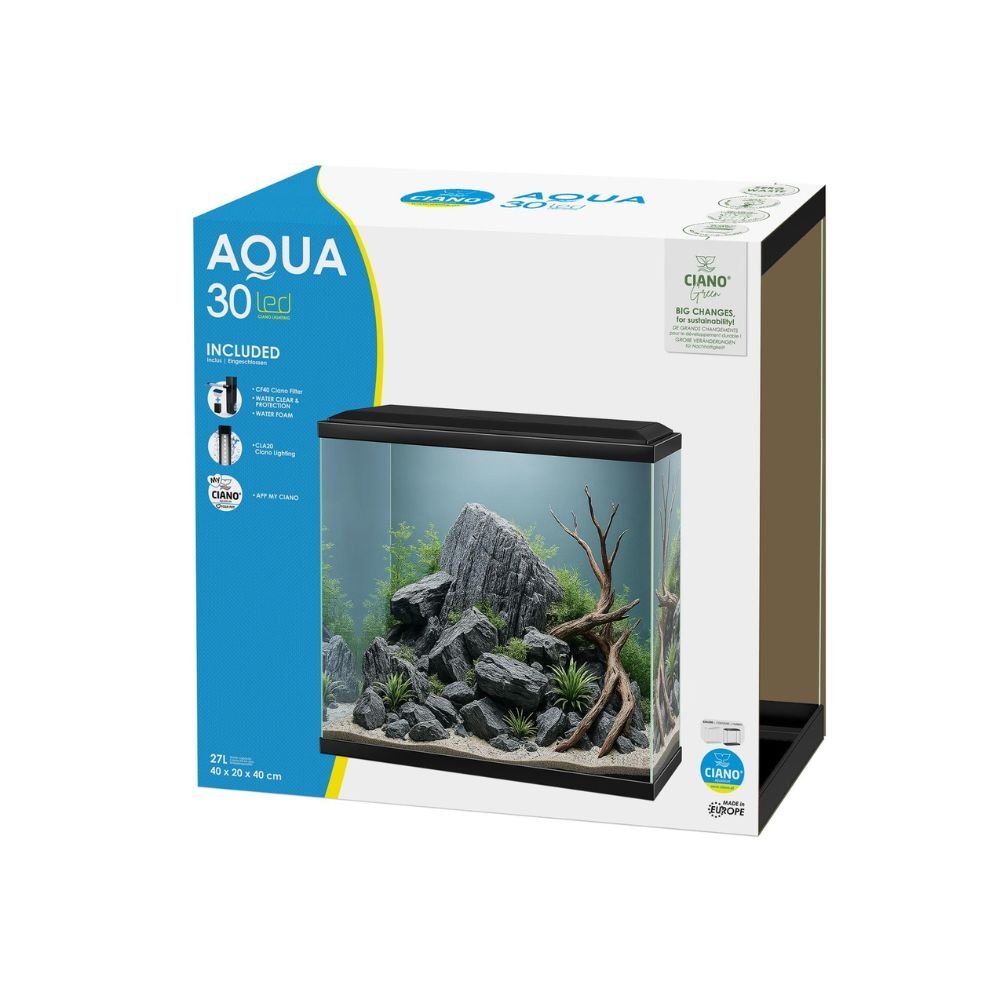 Ciano Aqua 30 Black Aquarium - 32Litres - Old Railway Line Garden Centre