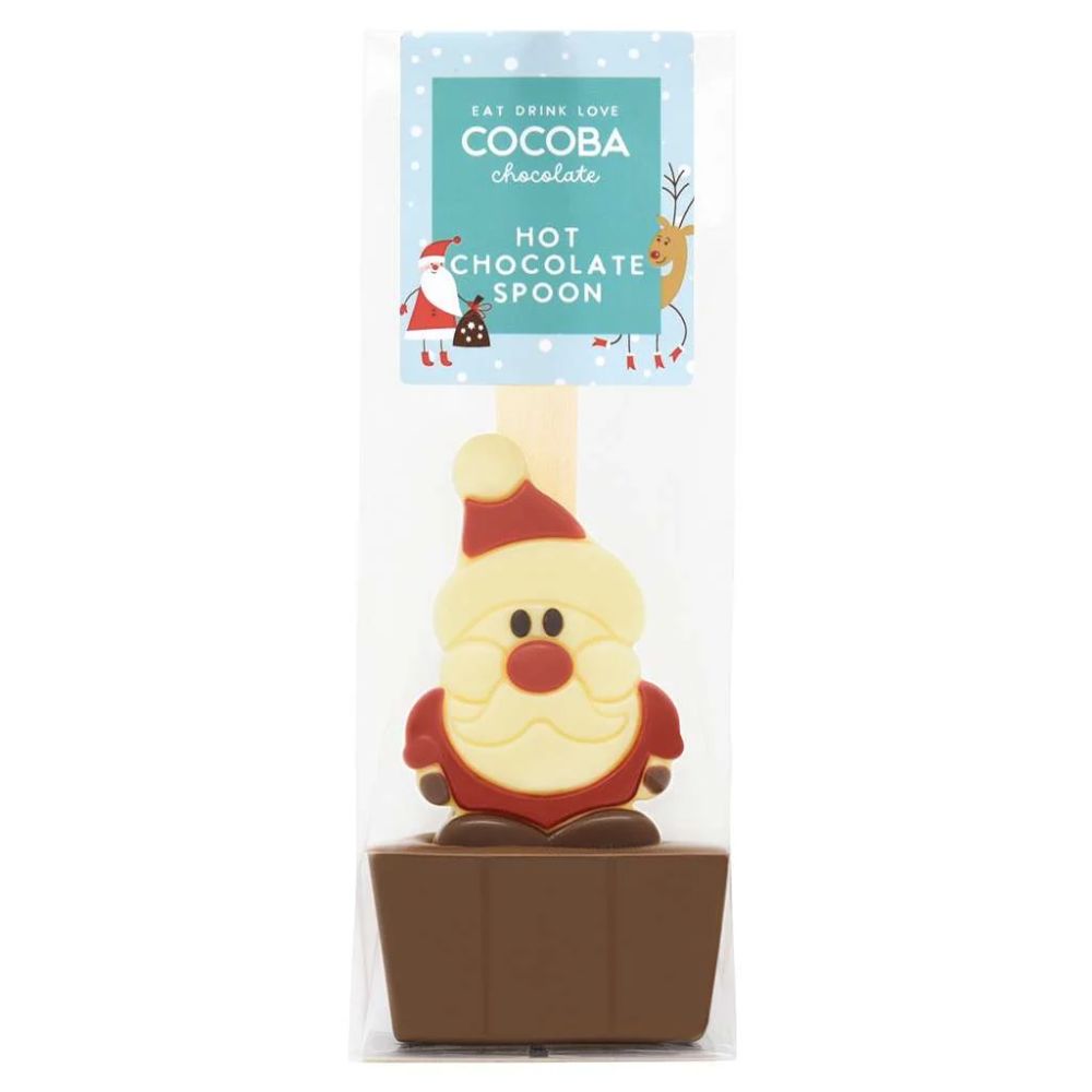 Cocoba 50g Milk Chocolate Santa Hot Chocolate Spoon