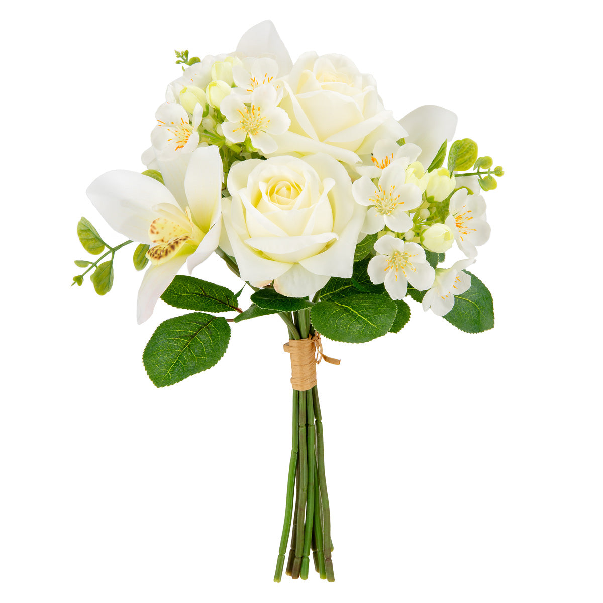 Eleganza Floral 37cm Rose and Orchid Bouquet Cream