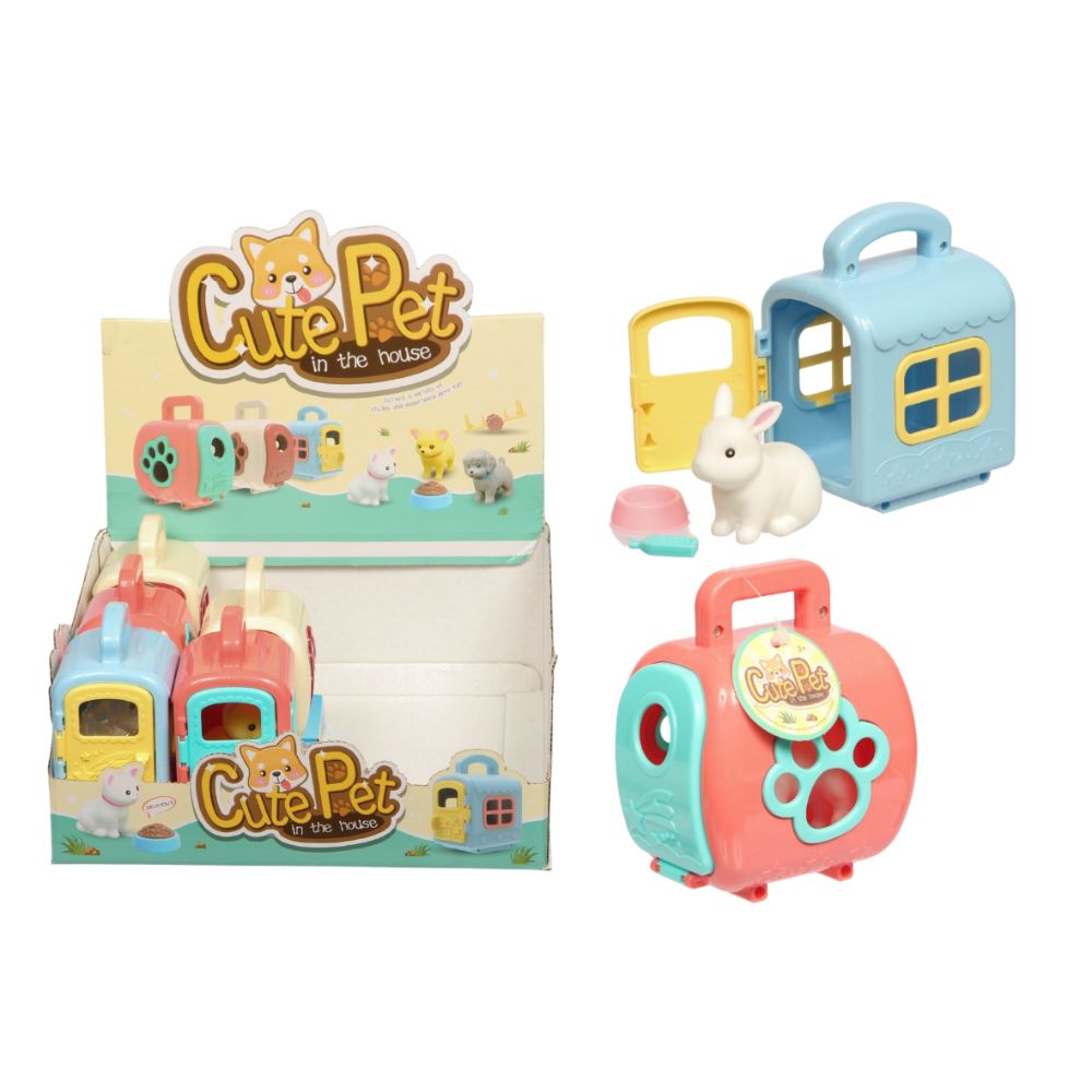 Cute Pet 8cm Pet Carry Case & Pet (Choice of 3)