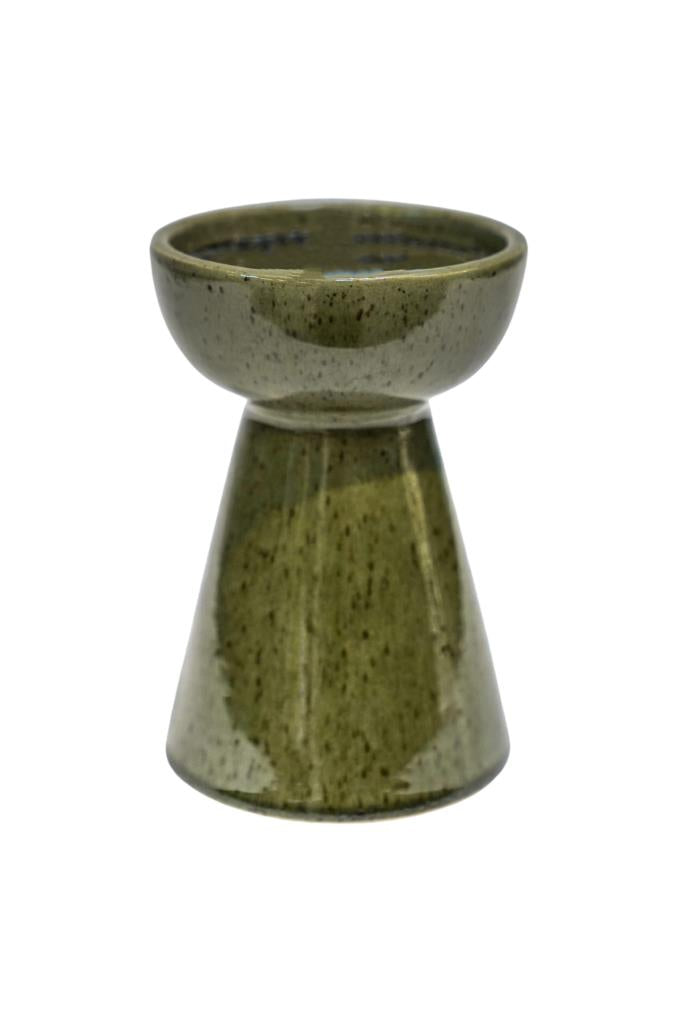 Ivyline 14cm Bowen Pillar Candle Holder Moss