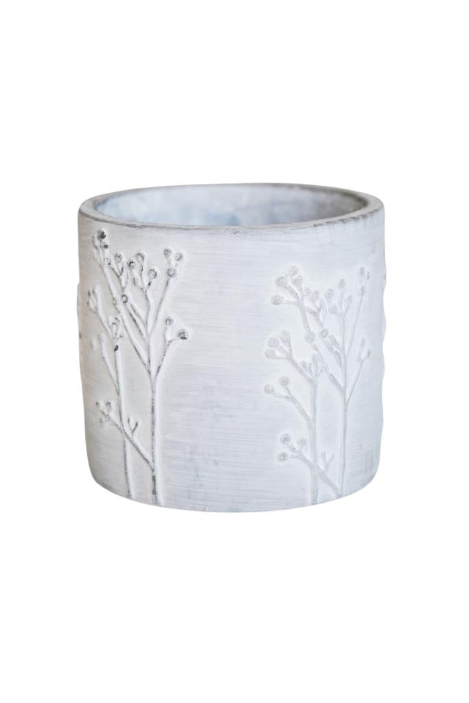 Ivyline 14cm x 13cm White Hallie Pot