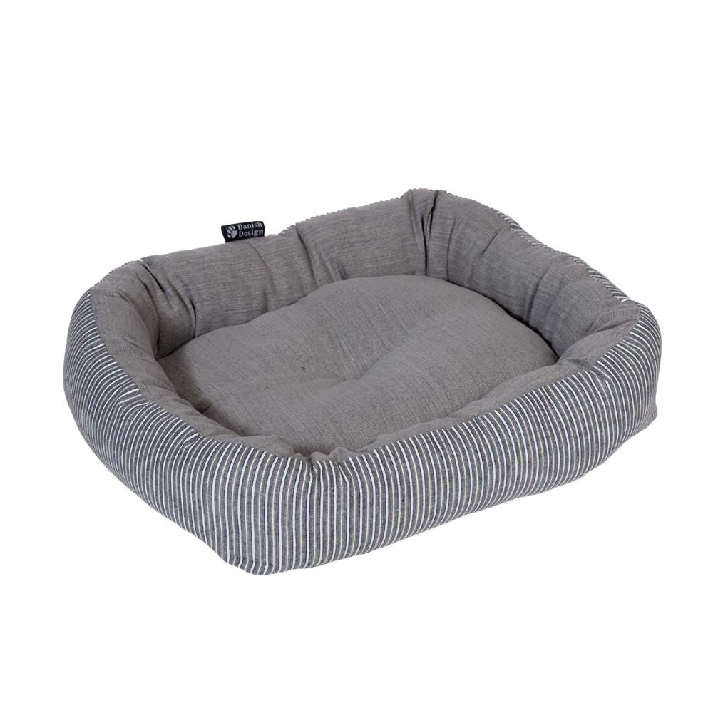 Danish Design 23inch Rustic Stripe Snuggle Dog Bed - Denim - Old Railway Line Garden Centre