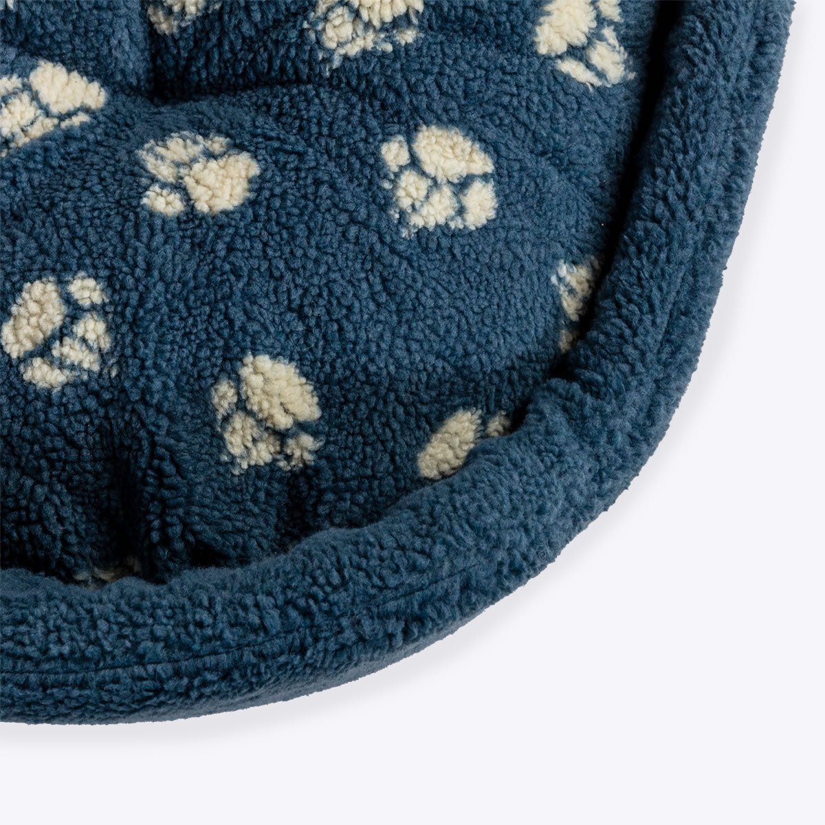 Danish Design 24inch Sherpa Fleece Harbour Paw Slumber Dog Bed - Blue - Old Railway Line Garden Centre