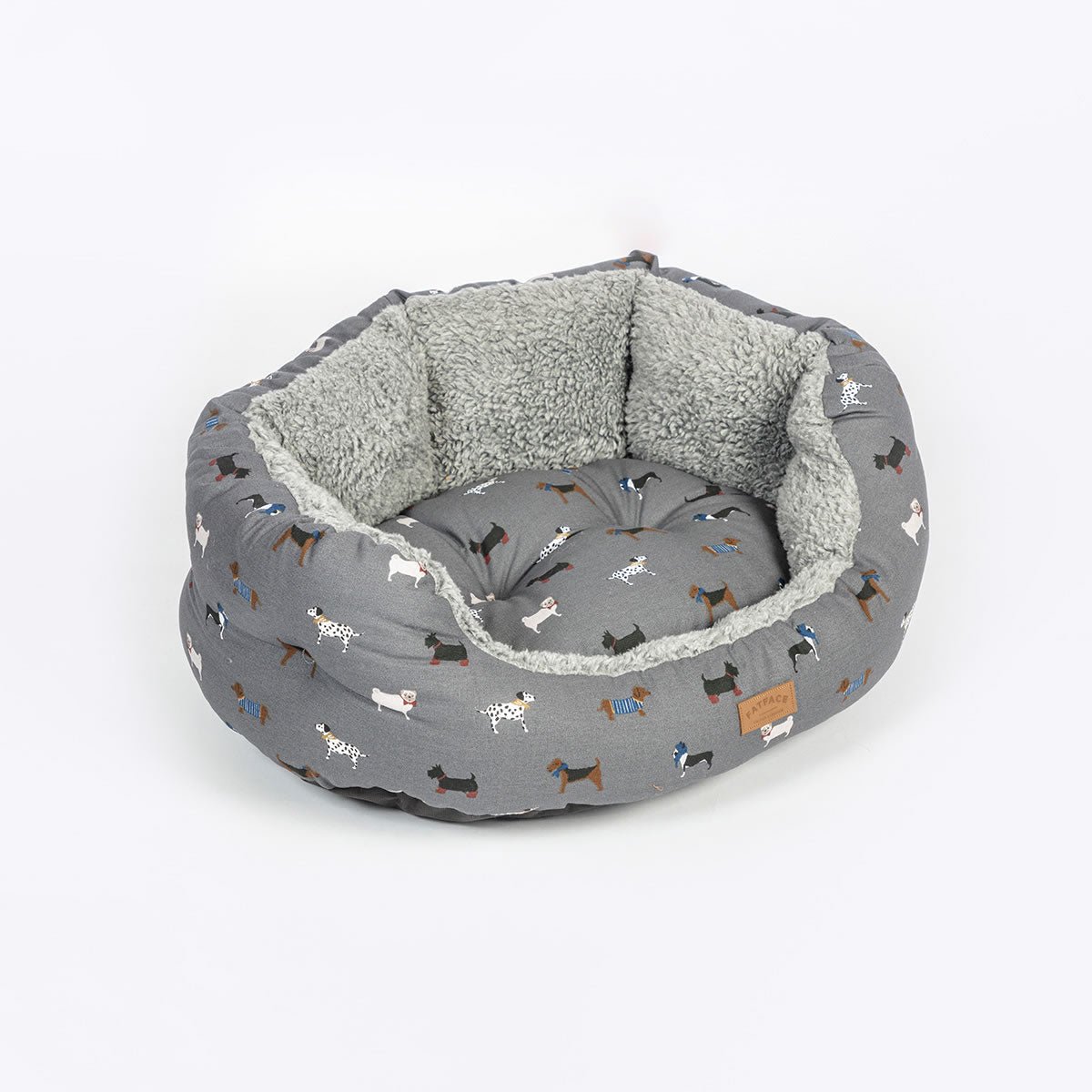 Danish Design 30inch Fatface Marching Deluxe Slumber Dogs Bed - Grey - Old Railway Line Garden Centre