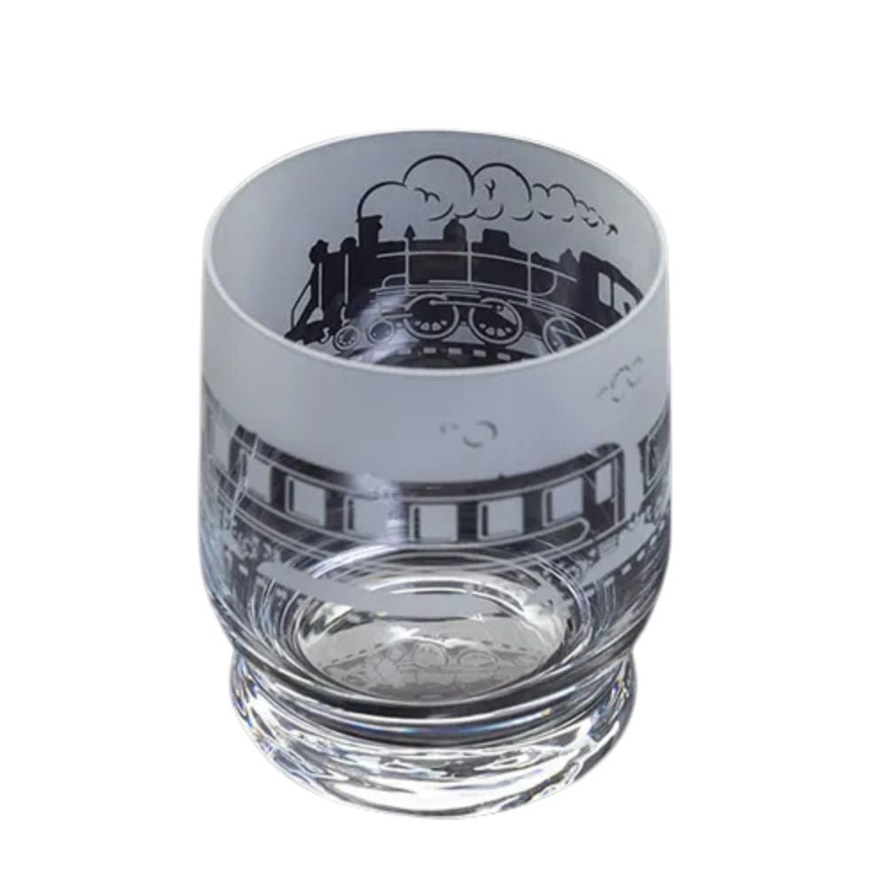 Dartington 350ml Aspect Steam Train Glass Tumbler - Old Railway Line Garden Centre