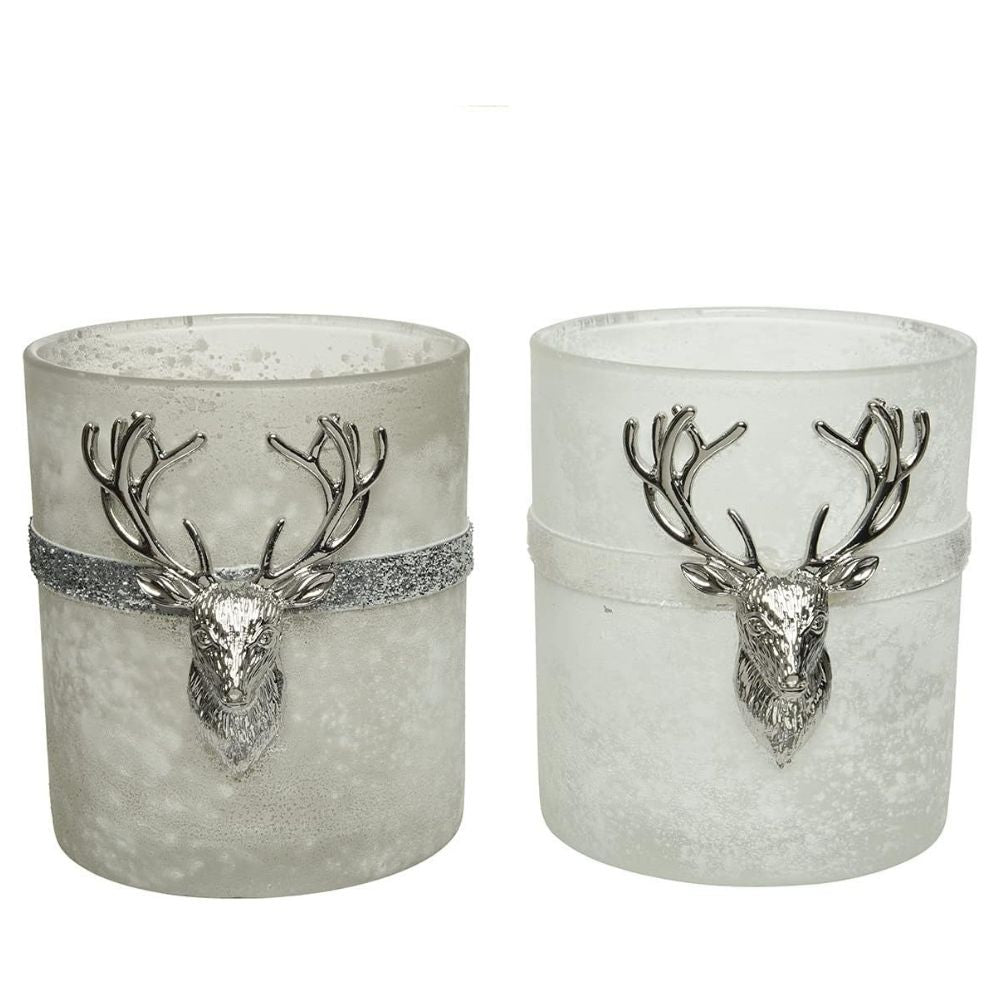 Decoris 10cm Glass Tealight Holder (Choice of 2)