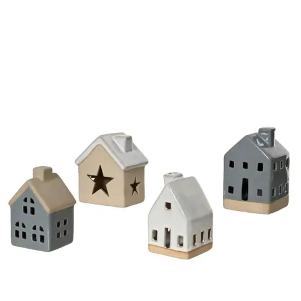Decoris 11cm Porcelain House (Choice of 4)