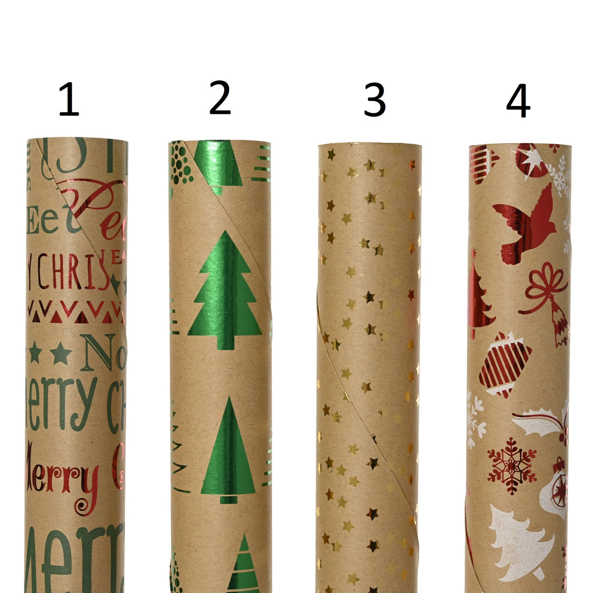 Decoris 150cm Traditional Brown Christmas Gift Wrapping Paper (Choice of 4)