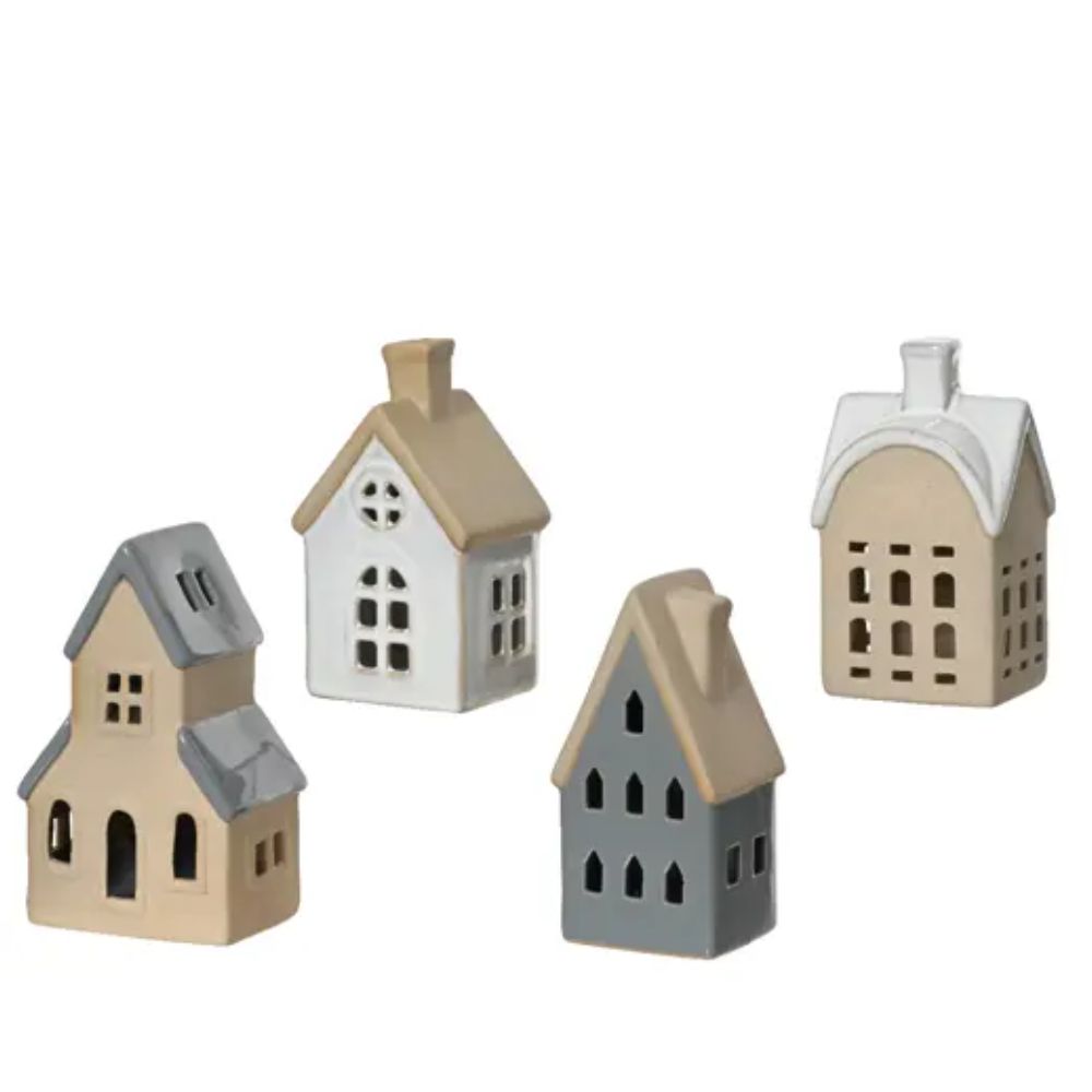 Decoris 17cm Porcelain House (Choice of 4)