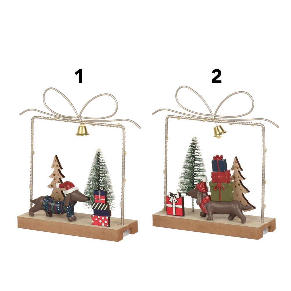 Decoris 18cm Sausage Dog LED Hanging Decoration - (Choice of 2)