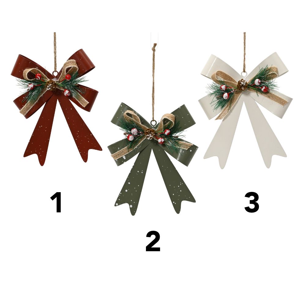 Decoris 19cm Iron with Foliage Hanging Decoration - (Choice of 3)