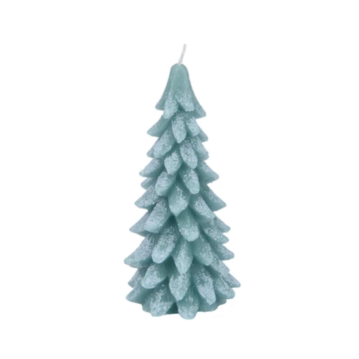 Decoris 20cm Green Candle Wax with Snow Glitter