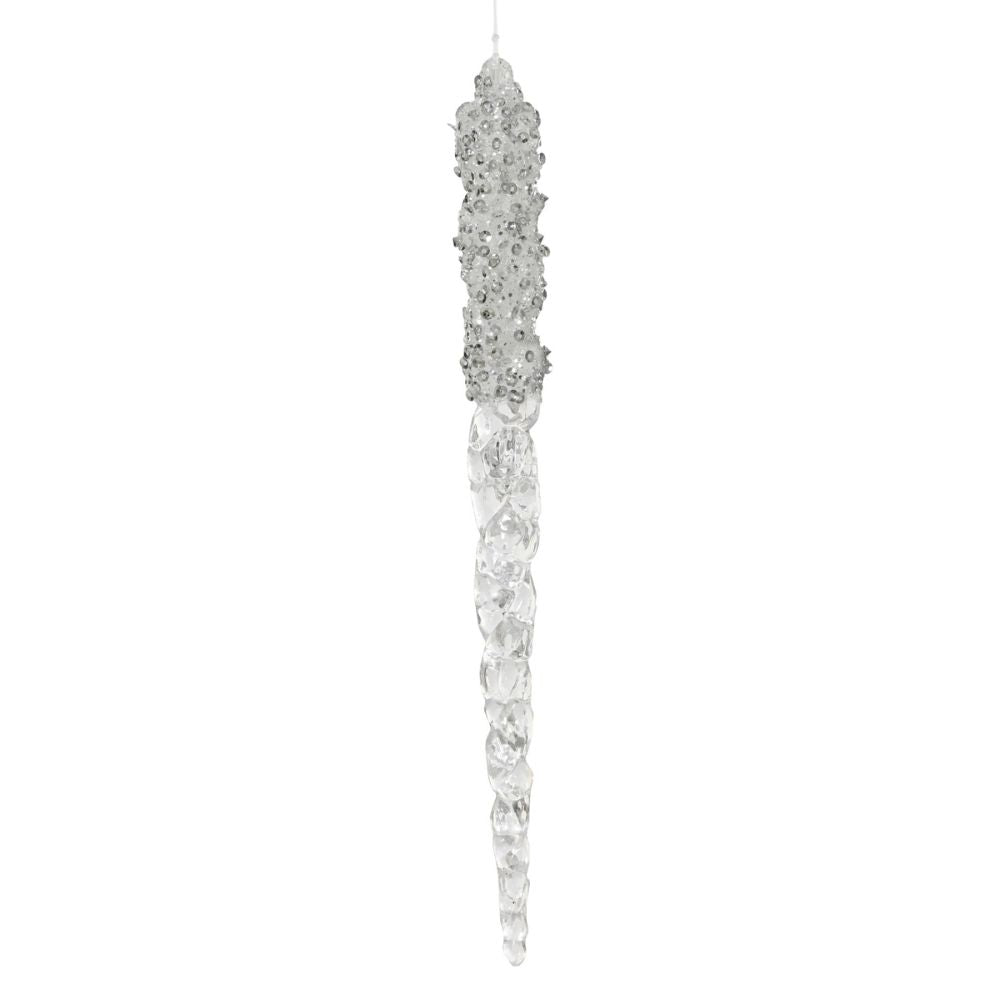 Decoris 23cm Icicle Hanging Decoration - Silver/Clear