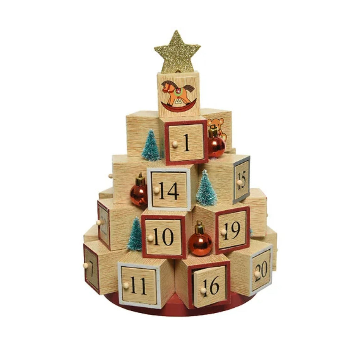 Decoris 28.5cm MDF Wooden Advent Calendar Boxes