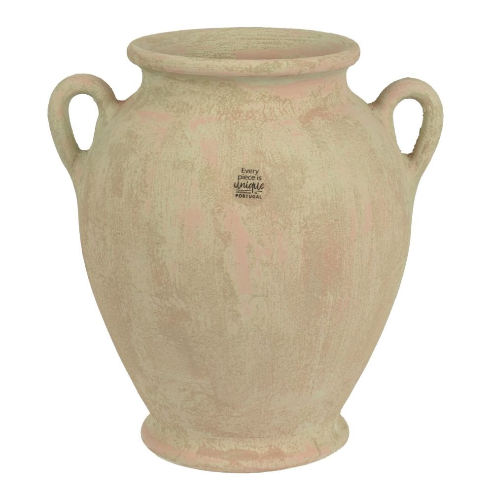 Decoris 30cm Indoor Round Matte Terracotta Jug with Flower Embossing - Old Railway Line Garden Centre
