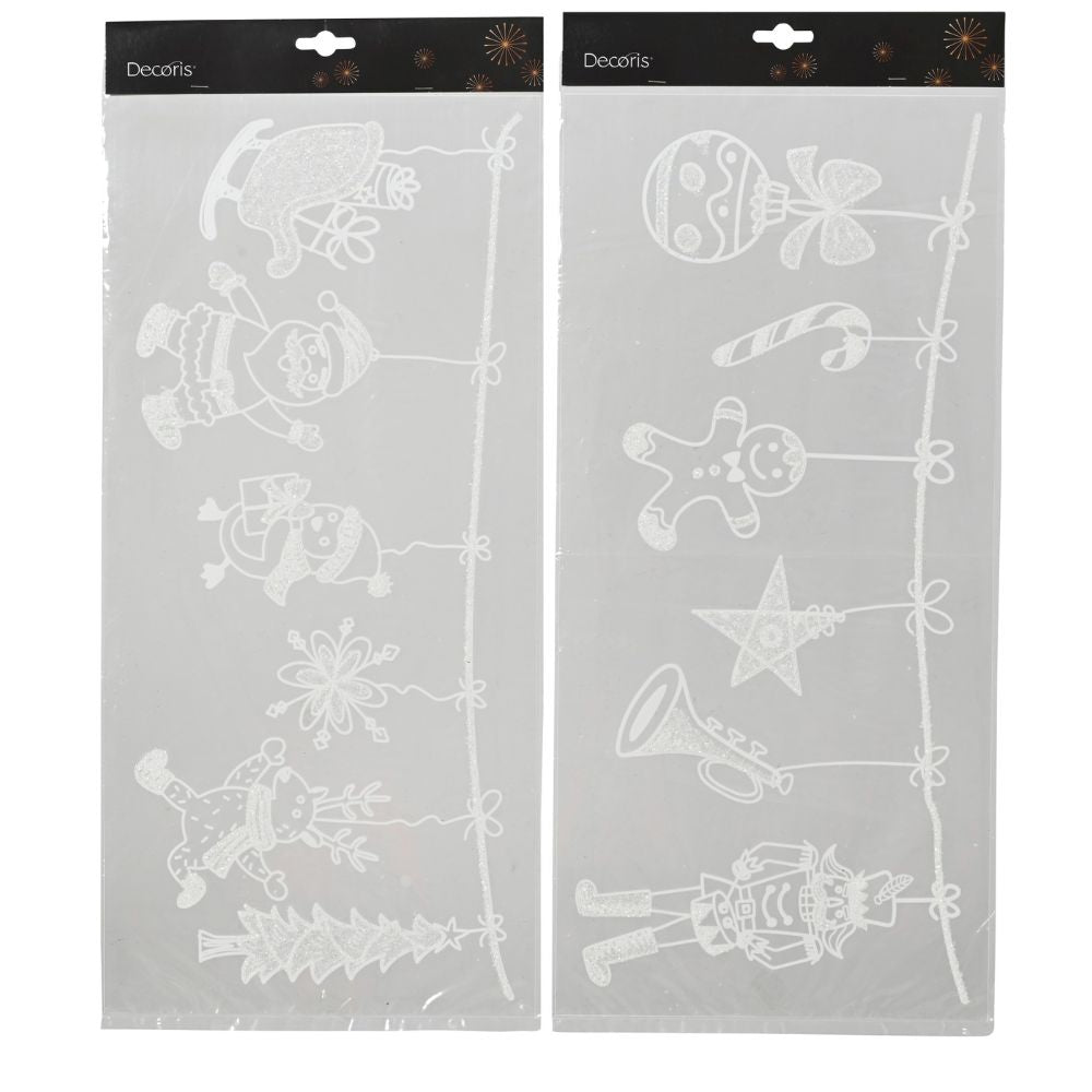 Decoris 49cm White Festive Figures Decorative Window Sticker (Choice of 2)