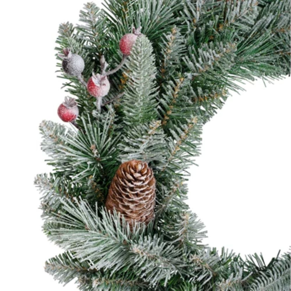 Decoris 50cm Frosted Windham Wreath