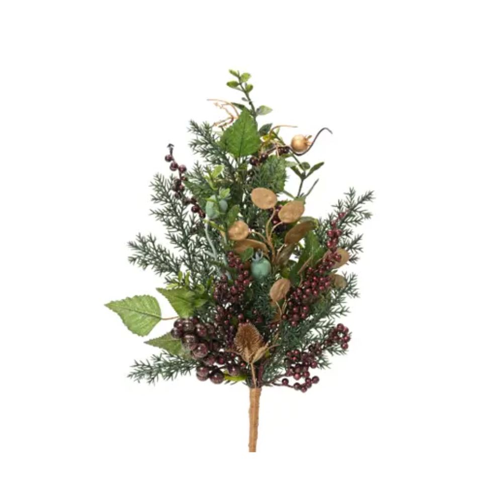 Decoris 50cm Glitter & Berries Pick