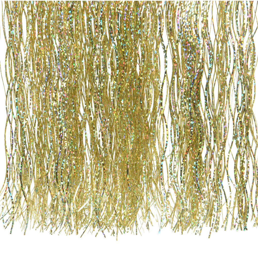 Decoris 50cm Gold Laser Vinyl Small Wave Lametta