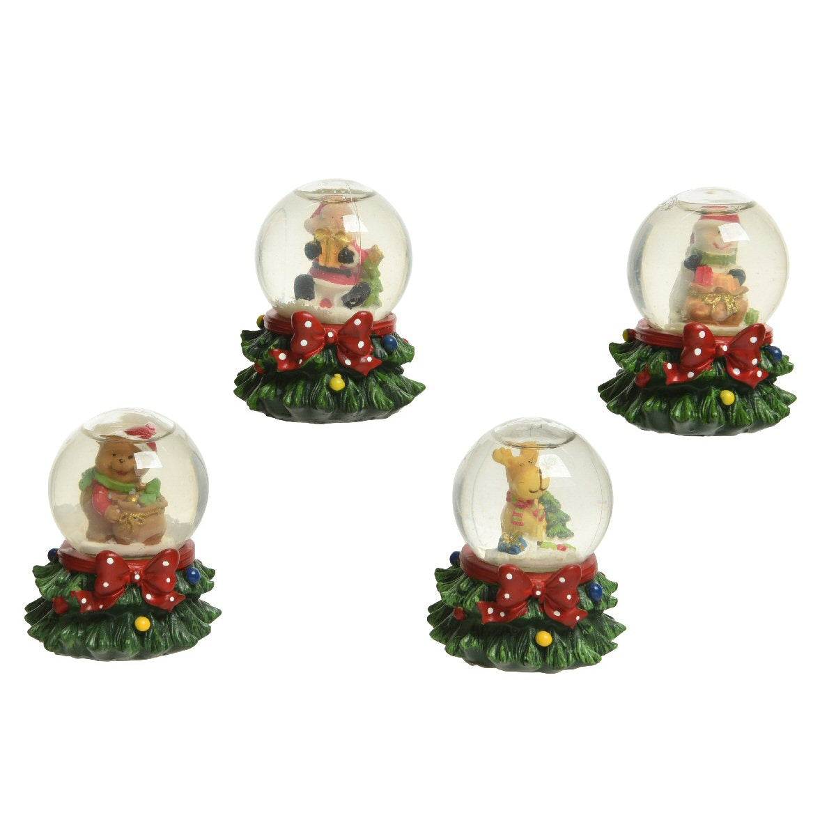 Decoris 6.5cm Christmas Tree Base Snowglobe (Choice of 4) -