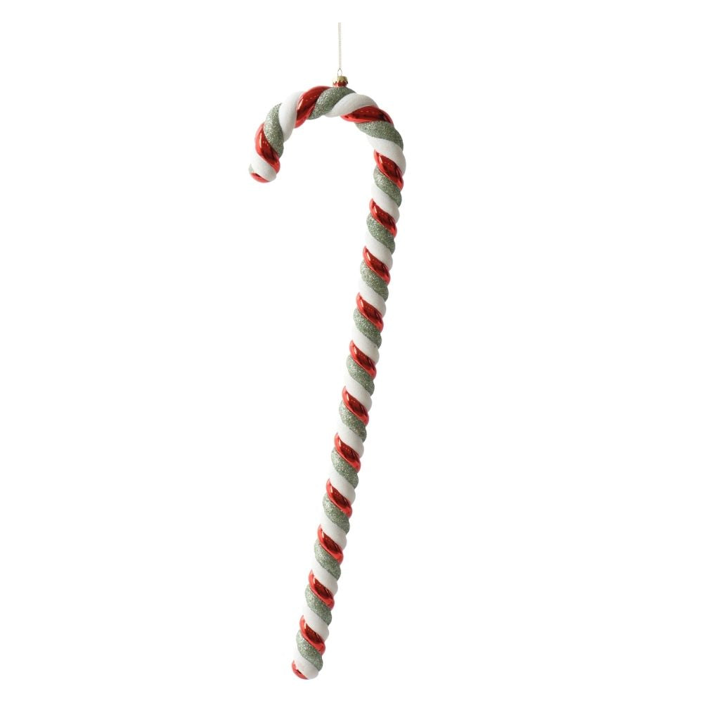 Decoris 60cm Shiny Glitter Candy Cane Hanging Decoration