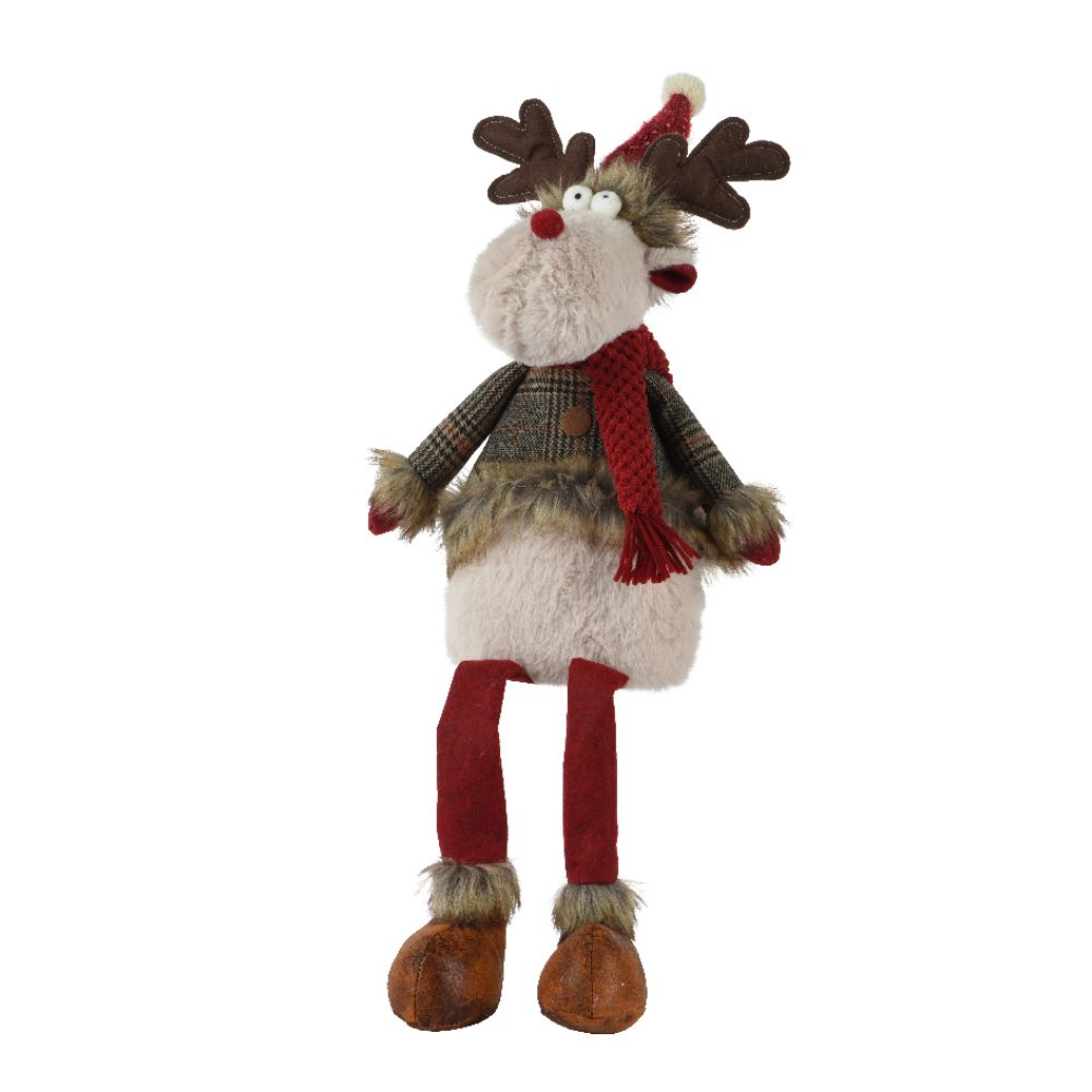Decoris 70cm Polyester Sitting Reindeer Ornament